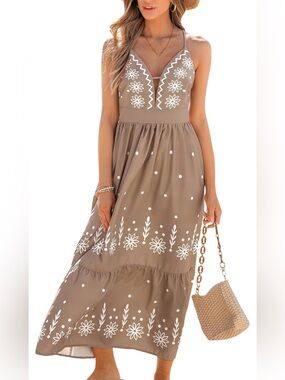 NWT Cupshe Khaki Maxi Dress for Spring and Summer